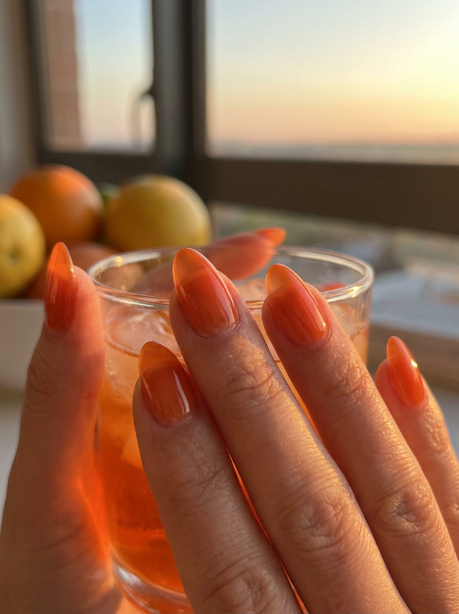 Aperol Orange Jelly Nails